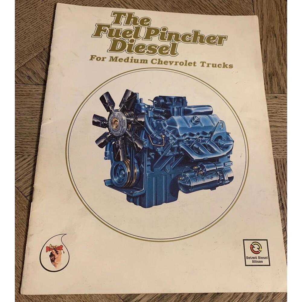 Vtg 1980 Chevrolet Medium Truck Detroit Diesel Fuel Pincher Brochure Ephemera